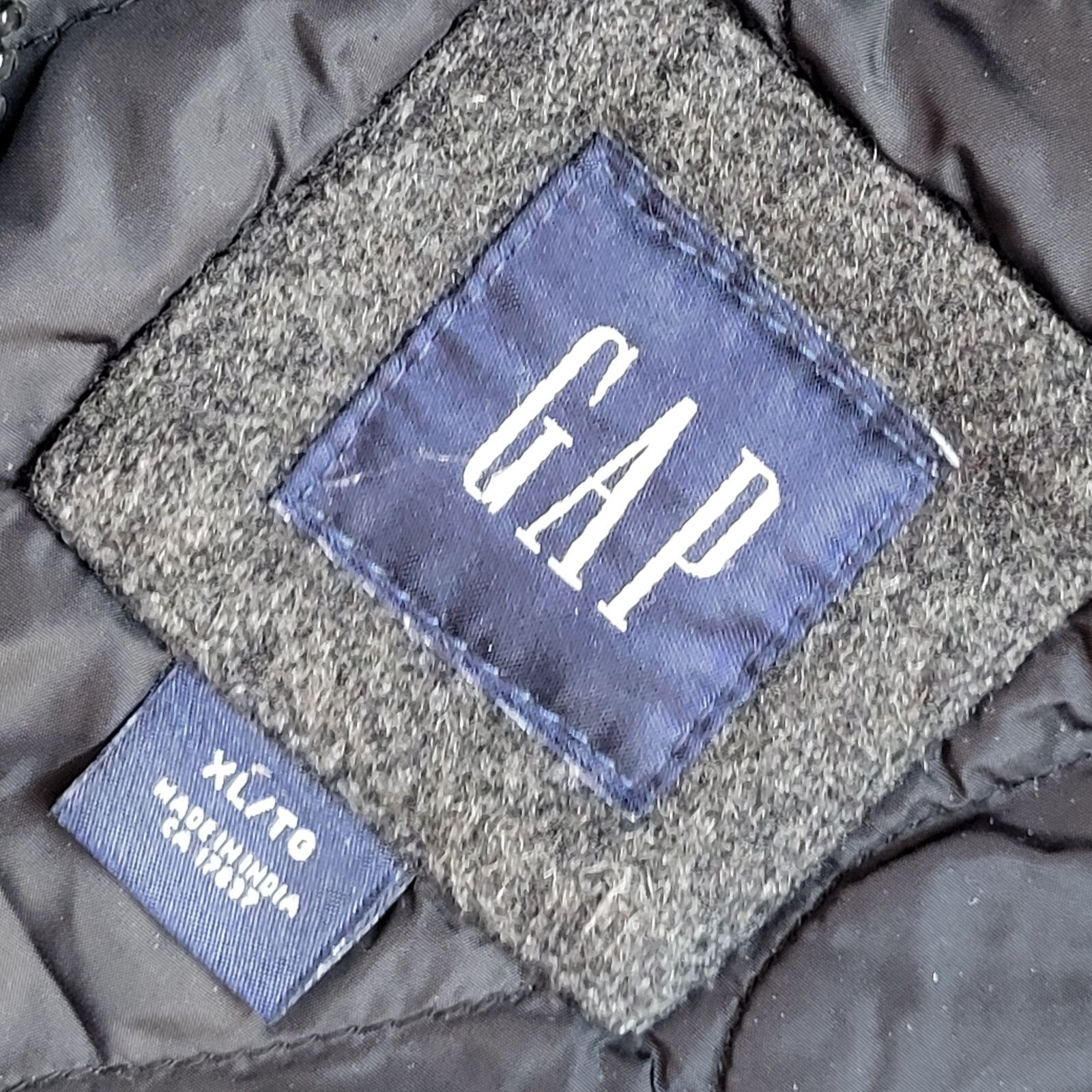 Gap Vintage 90's Dark Grey Zip & Button Hooded Jacket UK Men's Size XL