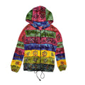Vintage 80's Multicoloured Full Zip Hooded Drawstring Jacket Womens UK 10