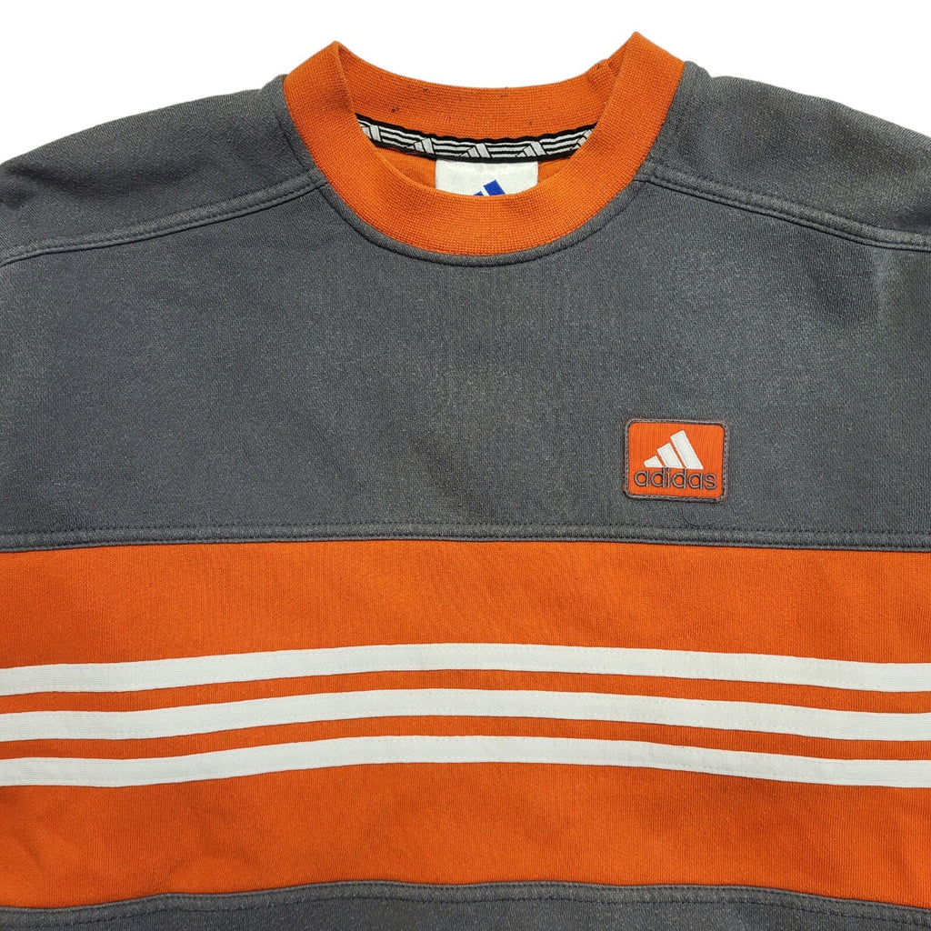 Adidas 90's Vintage Orange & Grey Sweatshirt Kids Age 15/16 Years