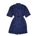 Vintage Navy Floral Dressing Gown & Slip Dress Womens UK 14