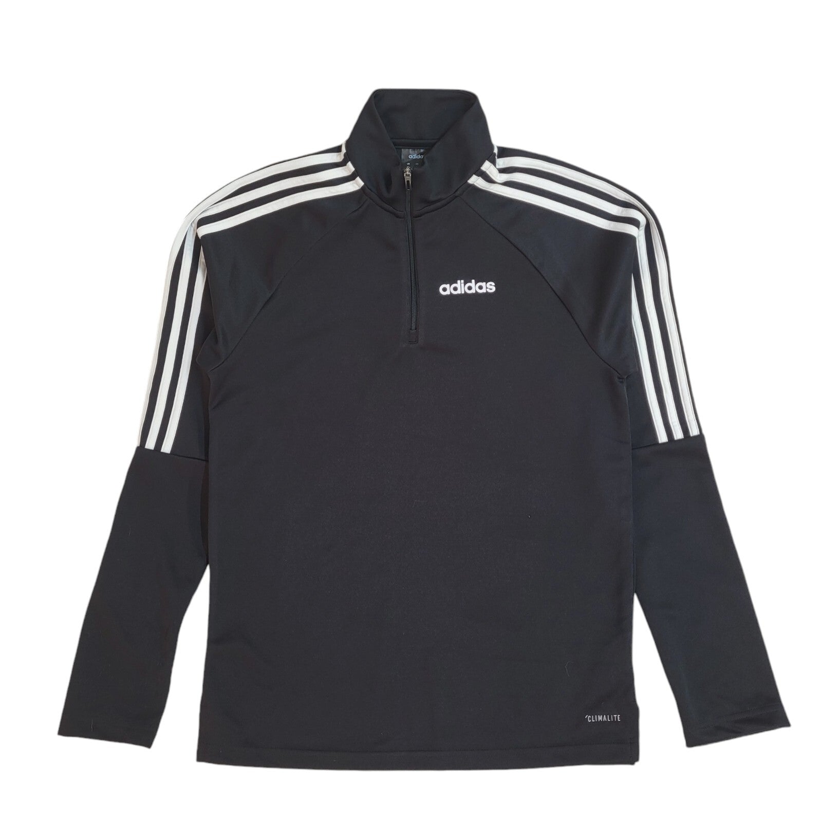 Adidas Black 1/4 Zip Sports Modern Tracksuit Top Jacket UK Men's Size S