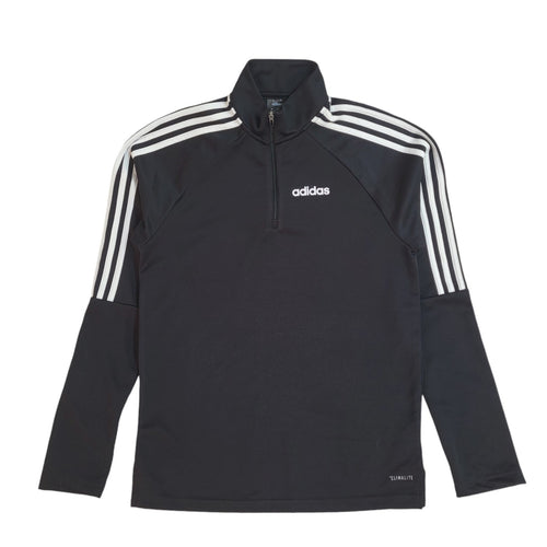 Adidas Black 1/4 Zip Sports Modern Tracksuit Top Jacket UK Men's Size S
