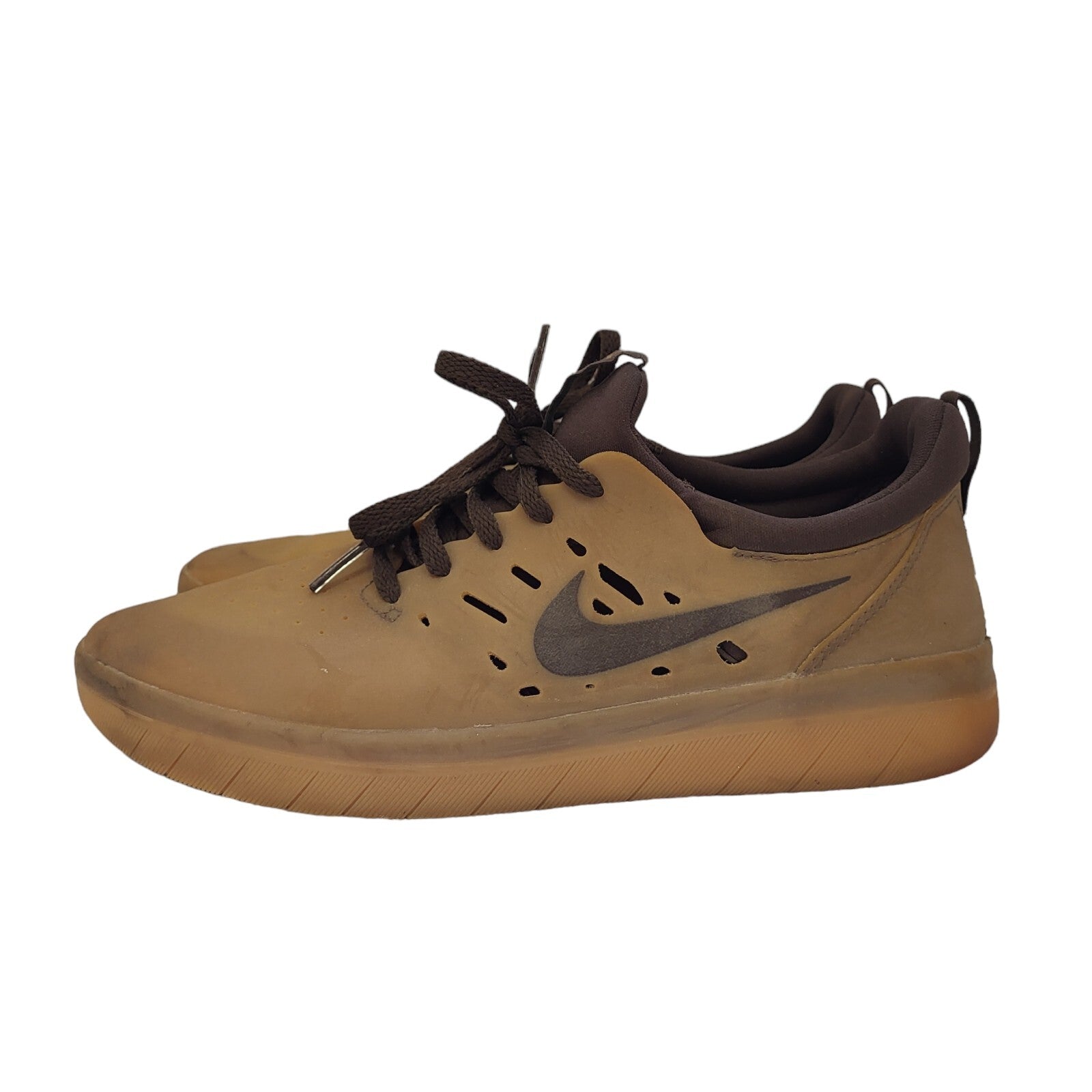 Nike Nyjah SB Brown Lace-up Sports Casual Trainers Uk Women's Size 6