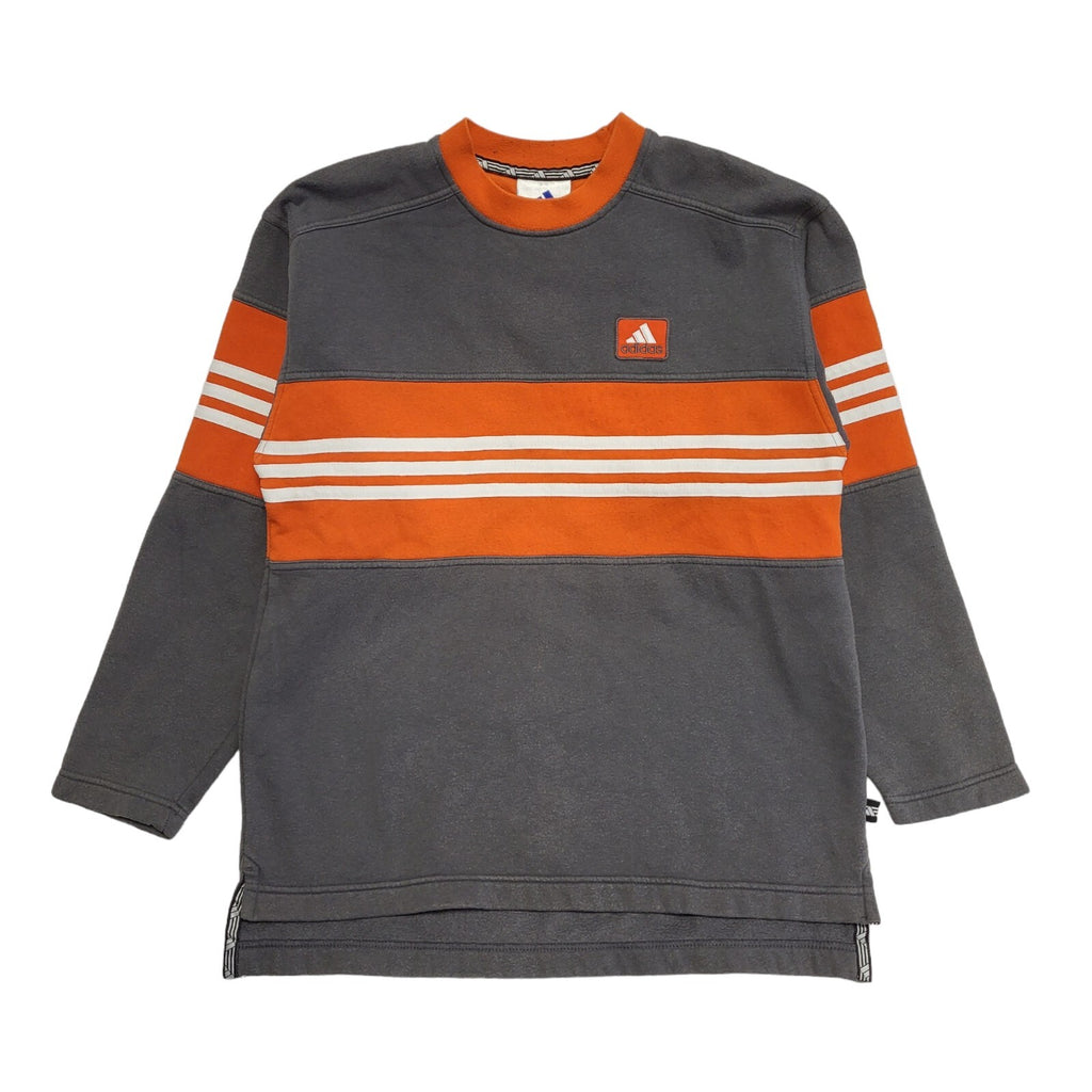 Adidas 90's Vintage Orange & Grey Sweatshirt Kids Age 15/16 Years