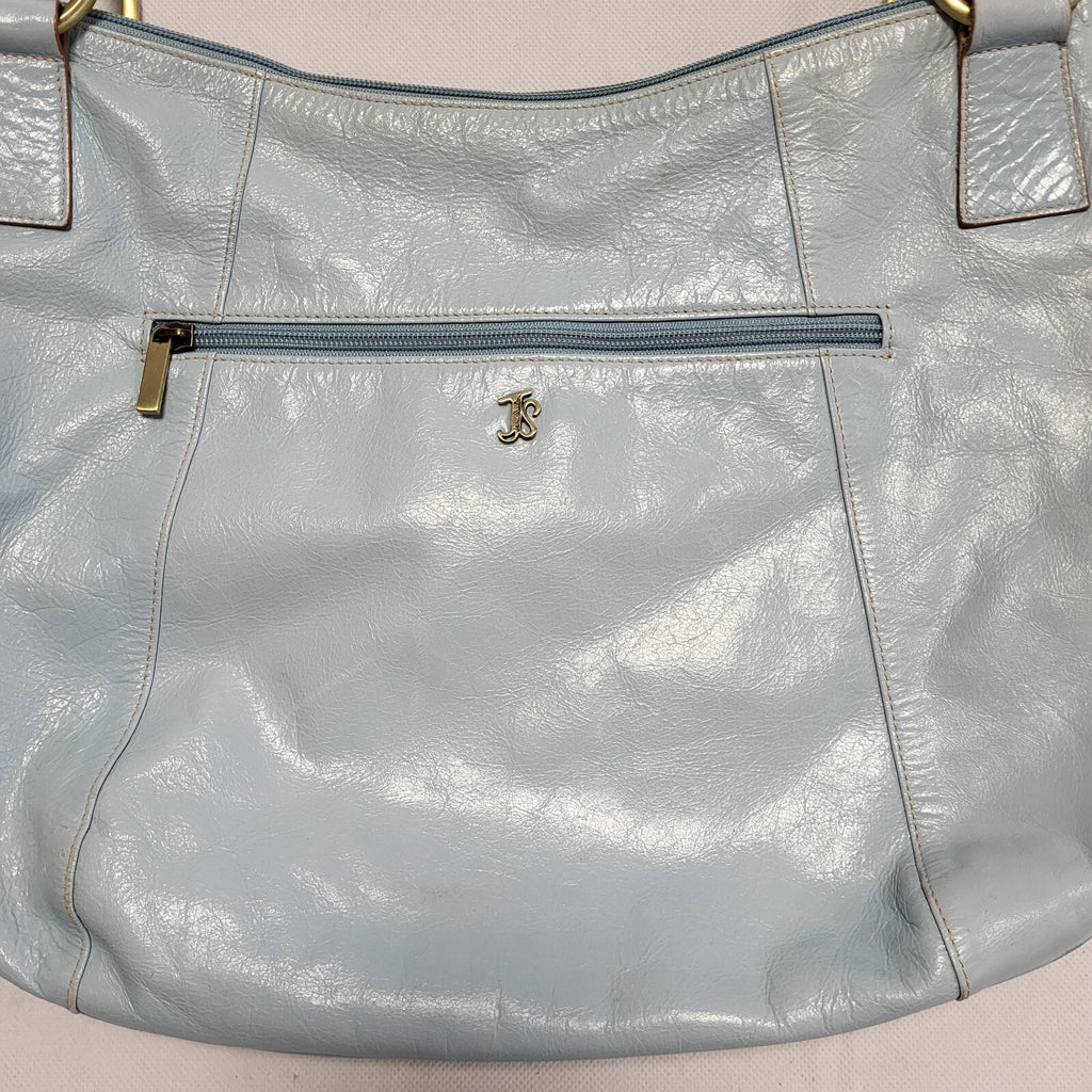 Jane Shilton Blue Leather Shoulder Hand Bag Uk Women's Size 15.5" x 12.5"