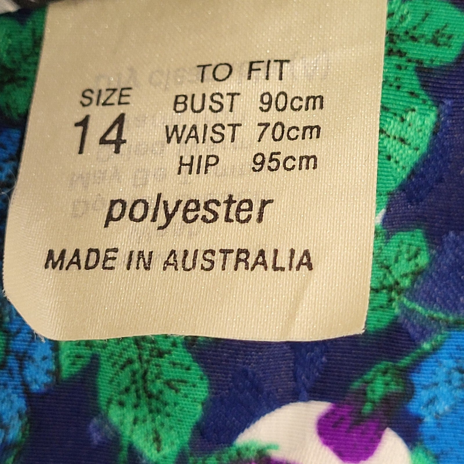 Rita Louise Vintage 80's Blue Floral Daywear Dress Uk Women's Size 14