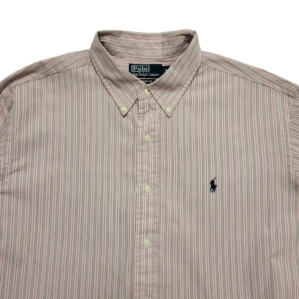 Polo Ralph Lauren Pink & White Striped Shirt Mens UK Size XL