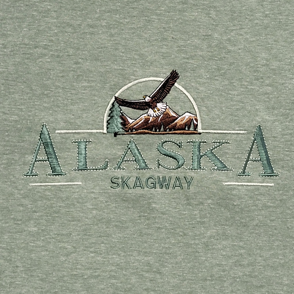 Alaska Skagway Teemax Green Vintage 90s  Short Sleeve T-Shirt Uk Men's XL