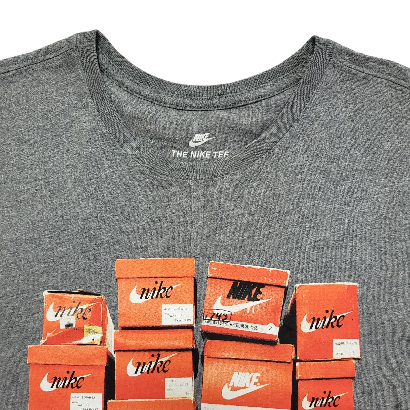 Nike Tee Y2K Grey Vintage Short Sleeve Round Neck T-Shirt Uk Men's Size L