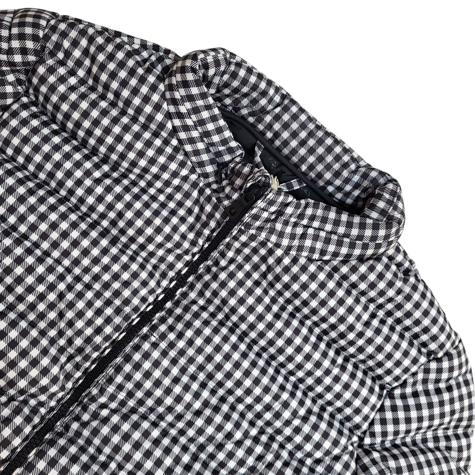 Thermolactyl Jacket Y2k Black & White Check Zipped Uk Women's Size 4XL