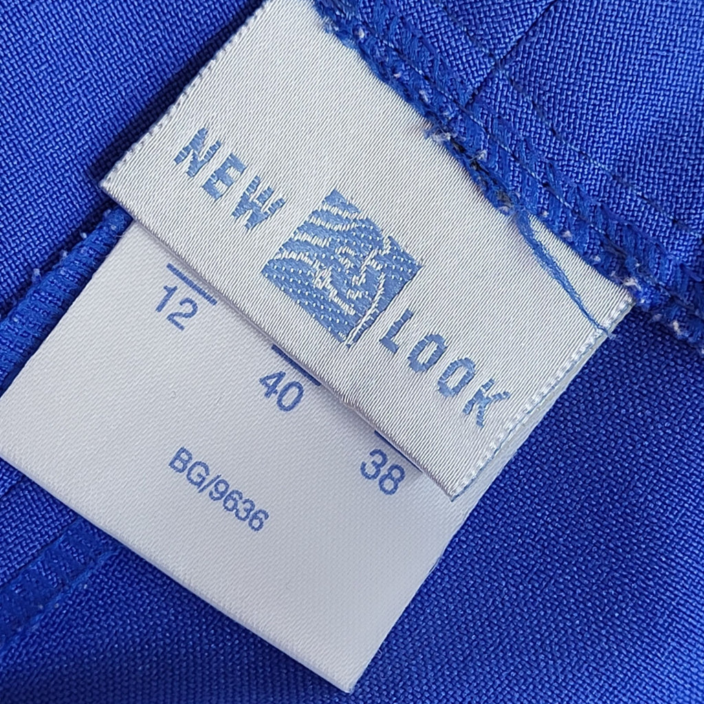 New Look 90s Vintage Blue Straight Leg Casual Trousers Uk Women's 12 W30 L31