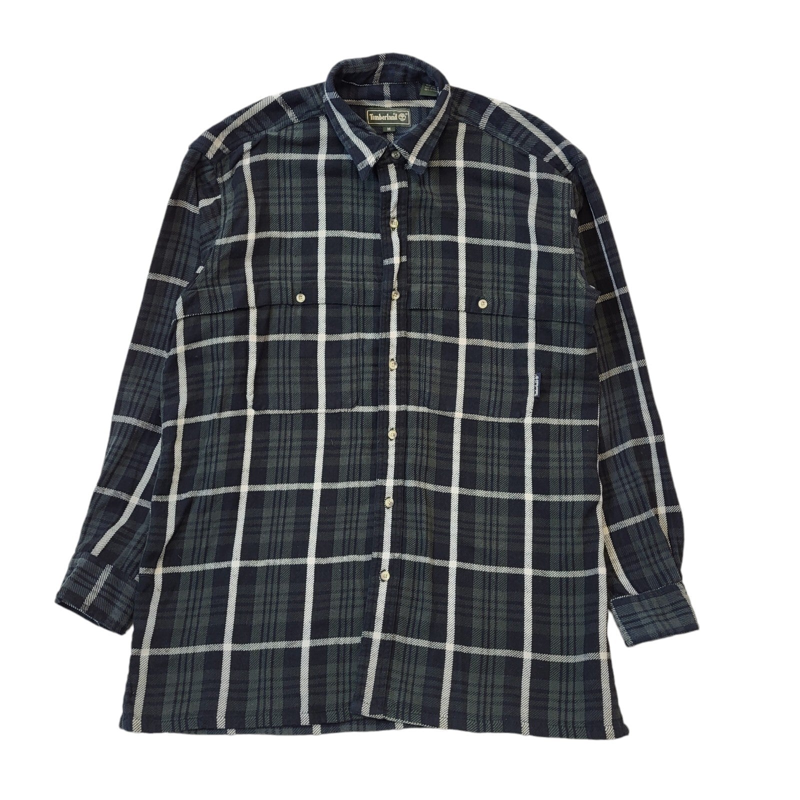 Timberland 90s Vintage Green & Black Check Oversized Shirt Men's Size Medium