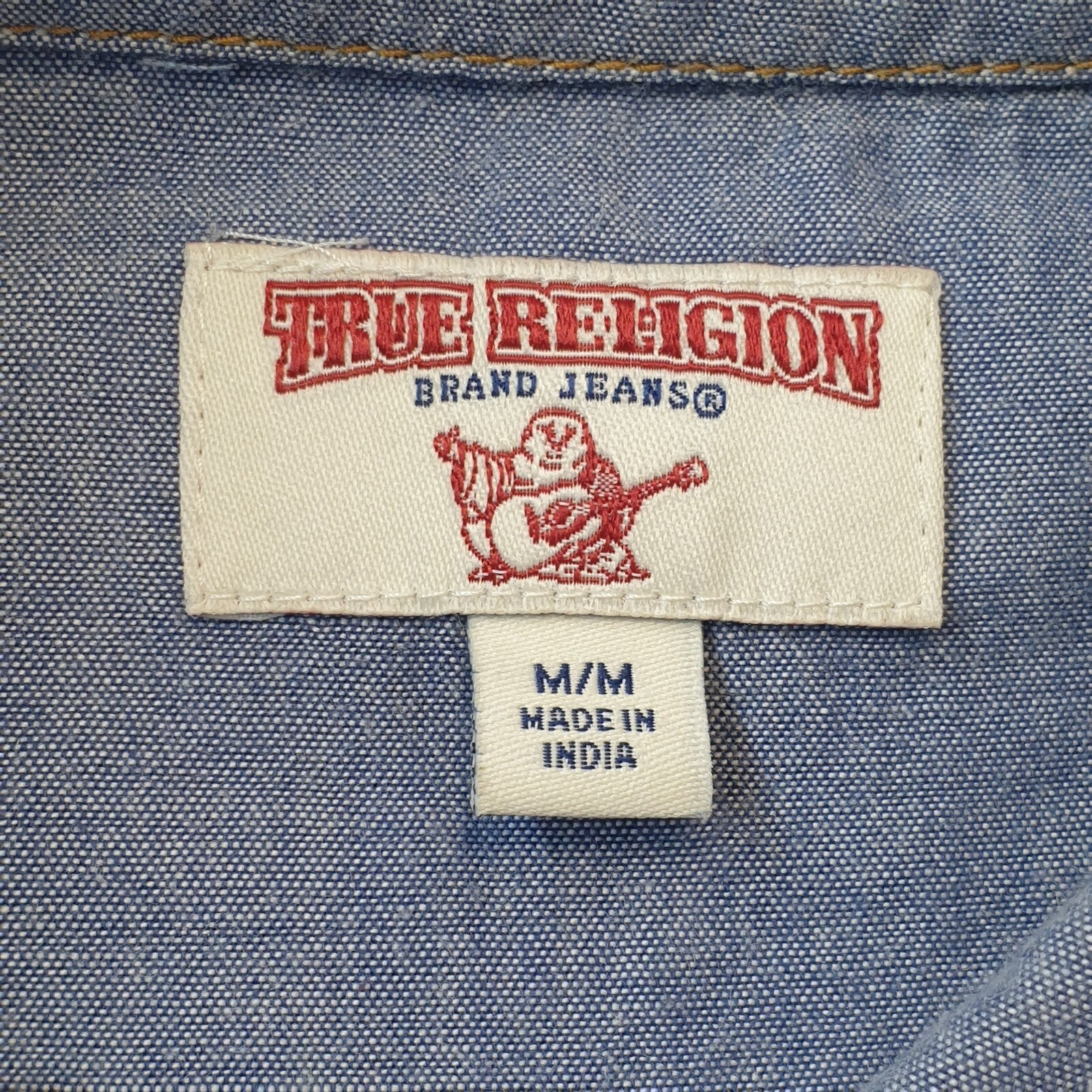 True Religion Y2K Vintage Blue Shirt Long Sleeved Men's Size Medium
