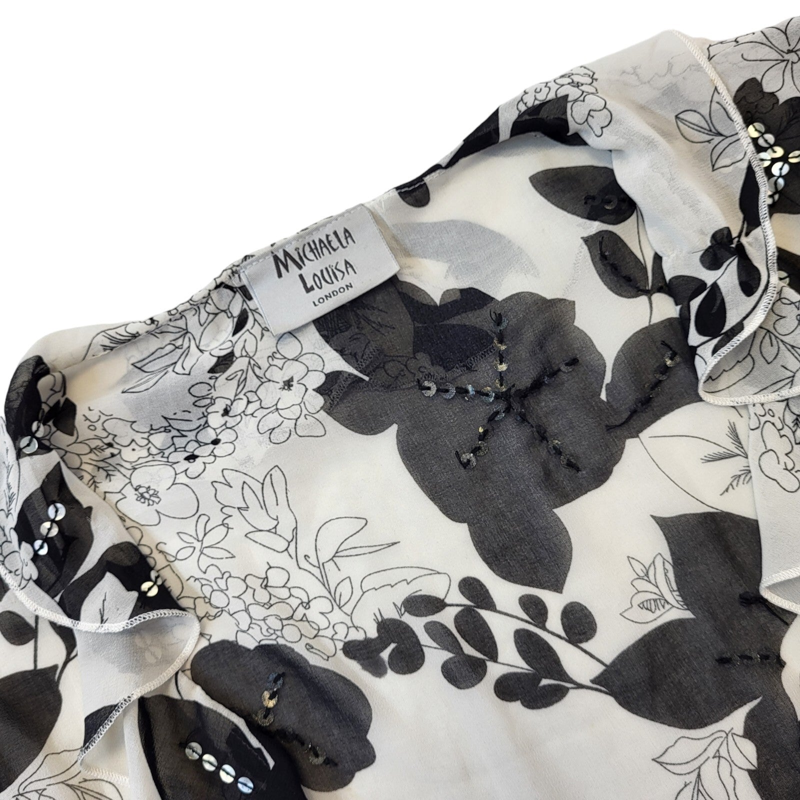 Michaela Louisa 90s Vintage Floral Print Front Tie Crop Blouse Women's 16