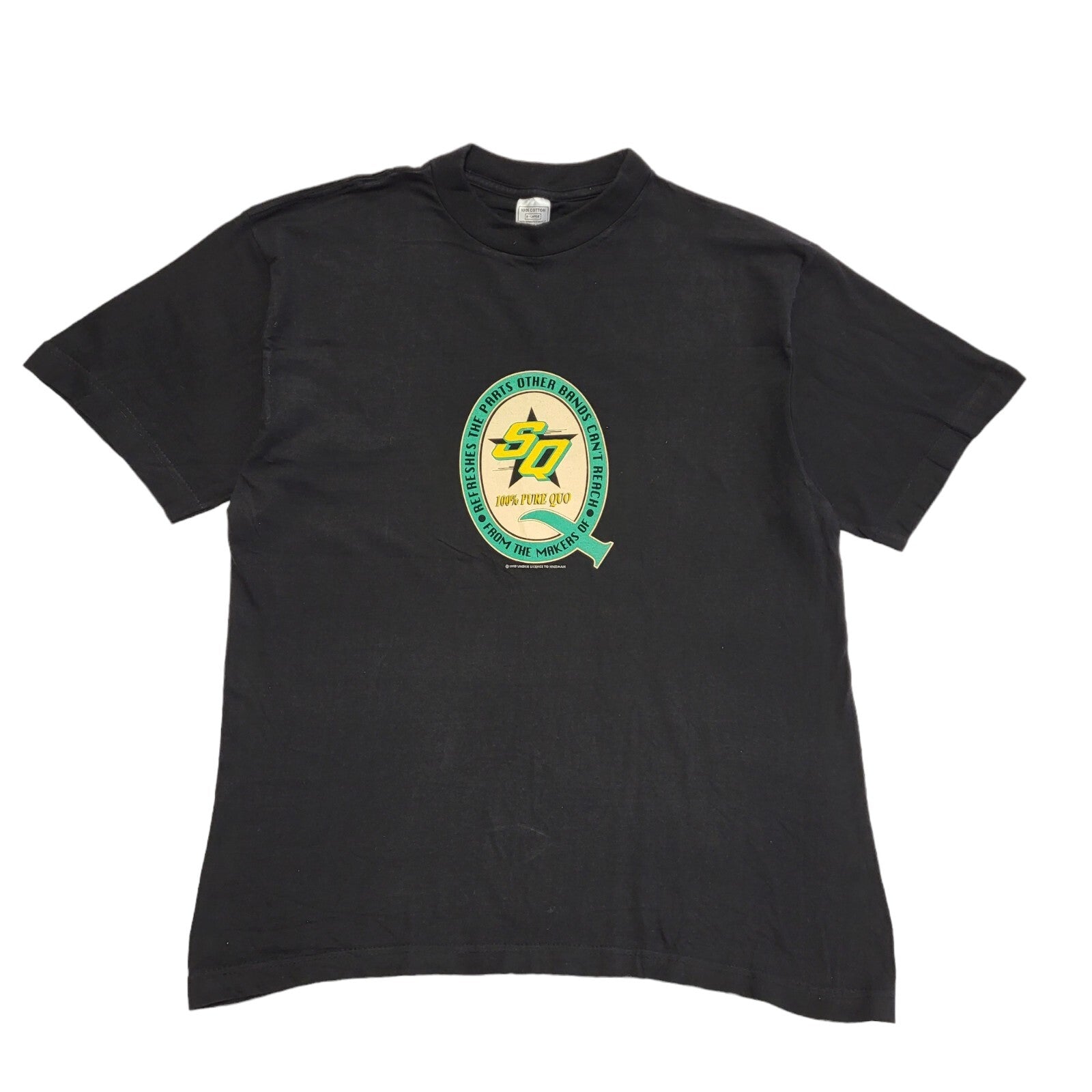 Vintage 90's Black Status Quo Summer '95 Rock Band Tour T-Shirt Mens Size XL
