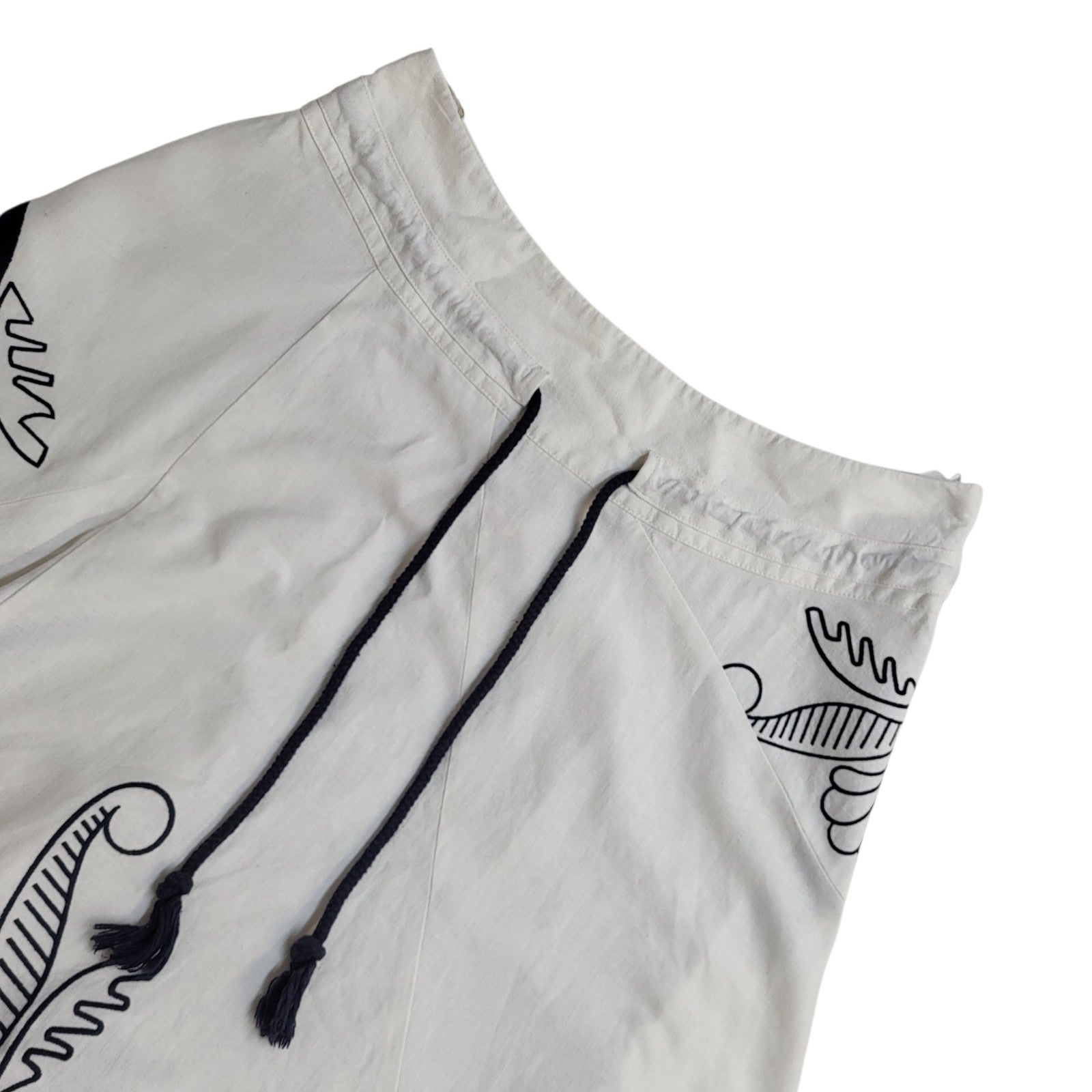 Next Y2K Skirt A-Line White Midi Linen Size XL 16 W34