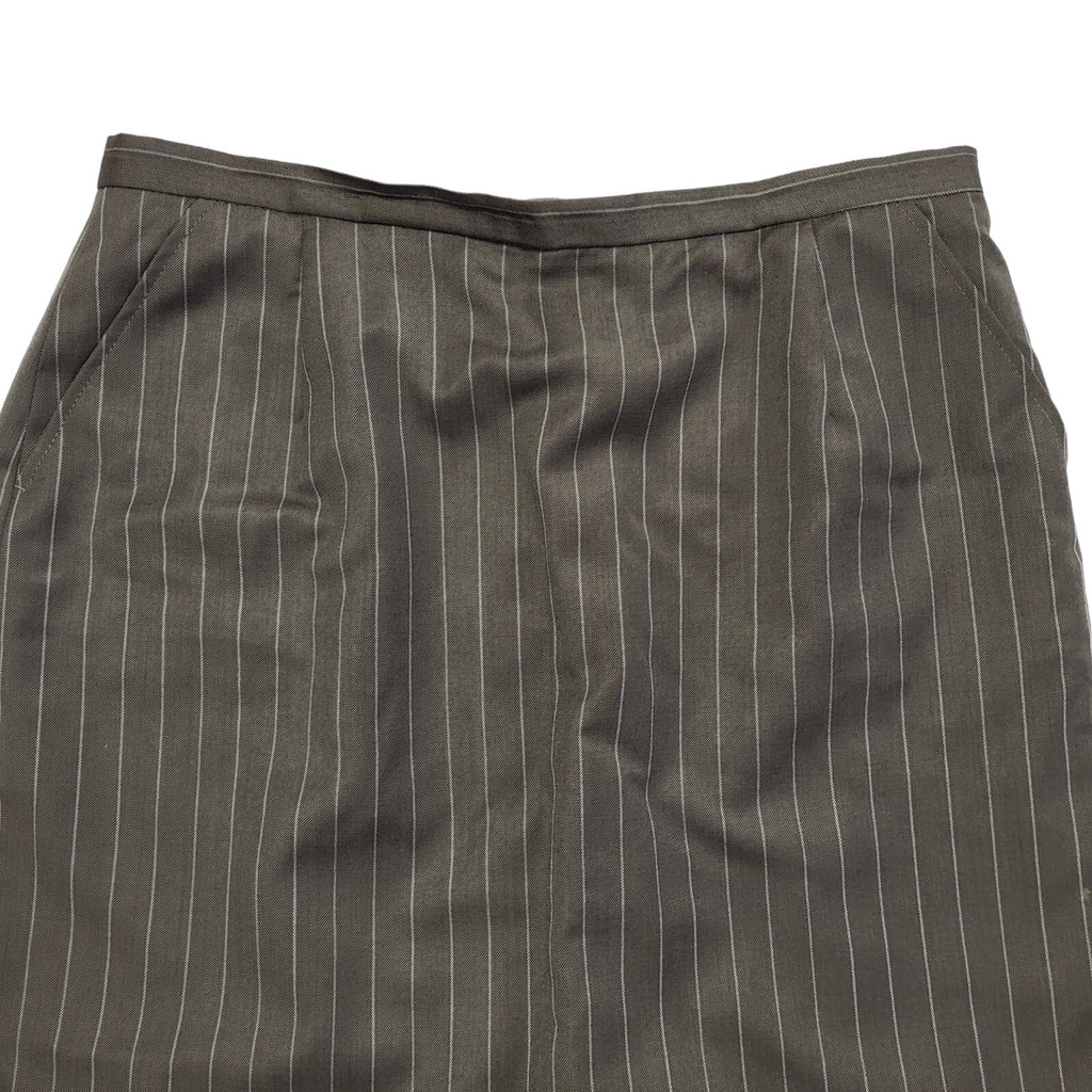 Austin Reed Vintage 90's Brown Striped Pencil Skirt Uk Women's Size 16 W34