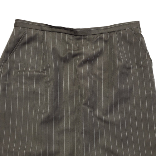 Austin Reed Vintage 90's Brown Striped Pencil Skirt Uk Women's Size 16 W34