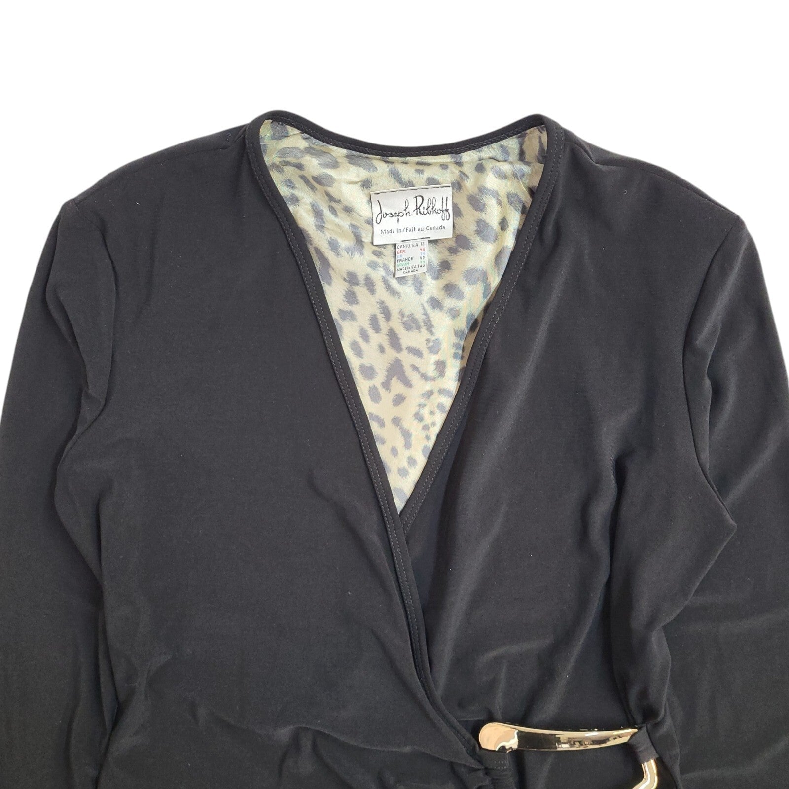 Joseph Ribhoff 90's Midi Dress Black Long Sleeve UK Women's Size 12