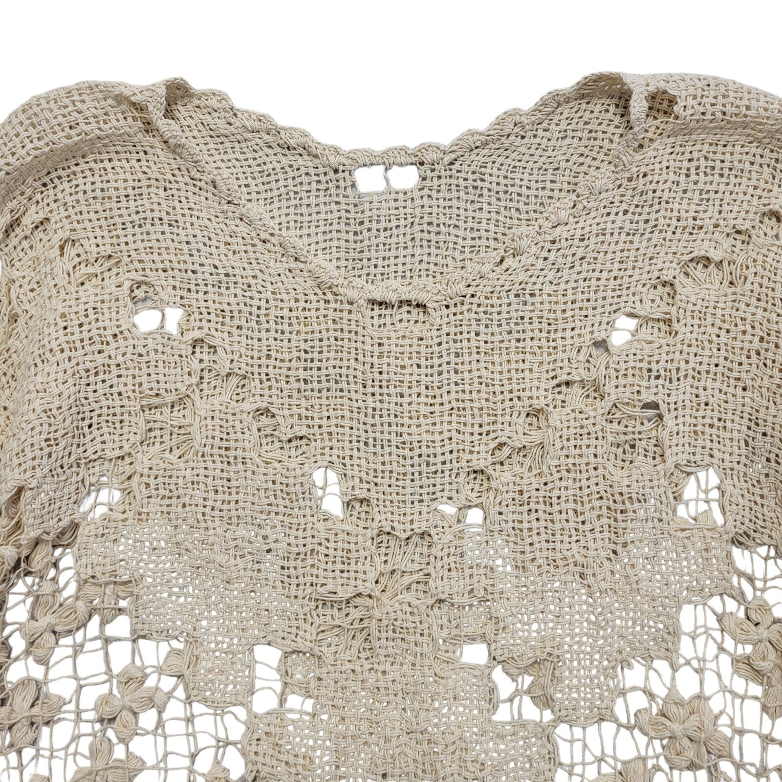 90s Vintage Beige  Round Neck Knitted Jumper Uk Women's Size 12