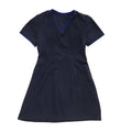 70s Vintage Navy Blue V-Neck Short Sleeve Mini Dress Women's 10