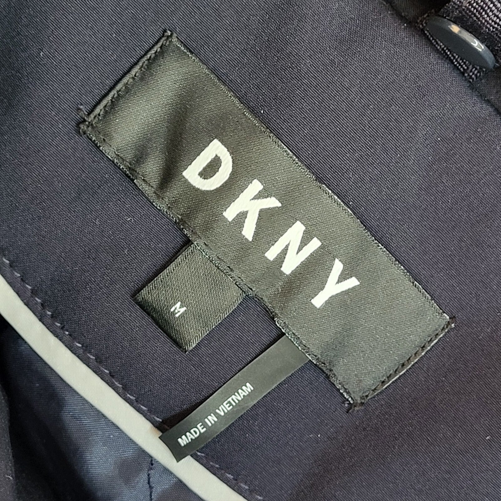 DKNY Vintage Y2k Navy Blue Hooded Rain Coat Women's UK M