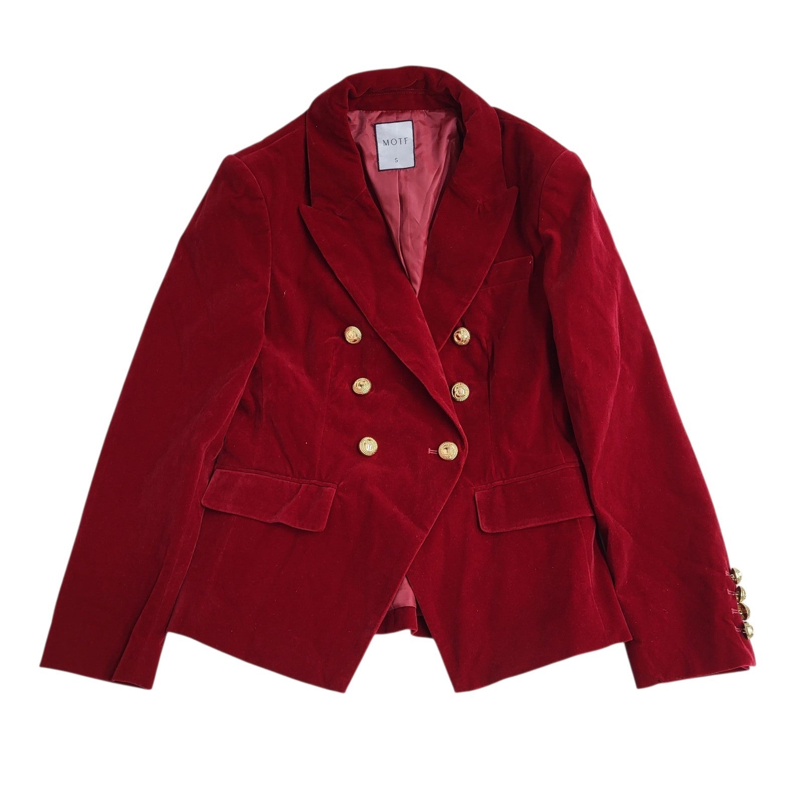 MOTF Suit Jacket Bnwt Y2k Dark Red Velvet UK Women's Size S