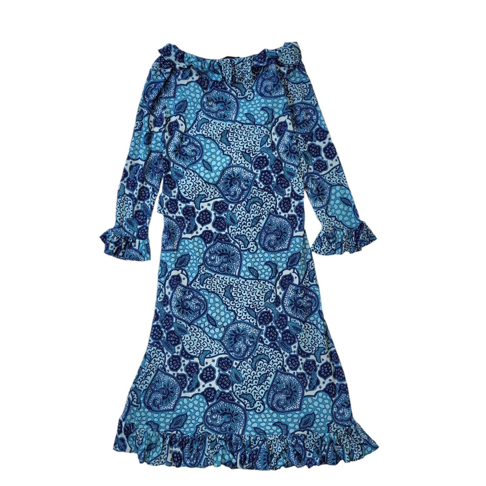 Morgan 90s Vintage Blue Retro Abstract Dress Women's Size XS
