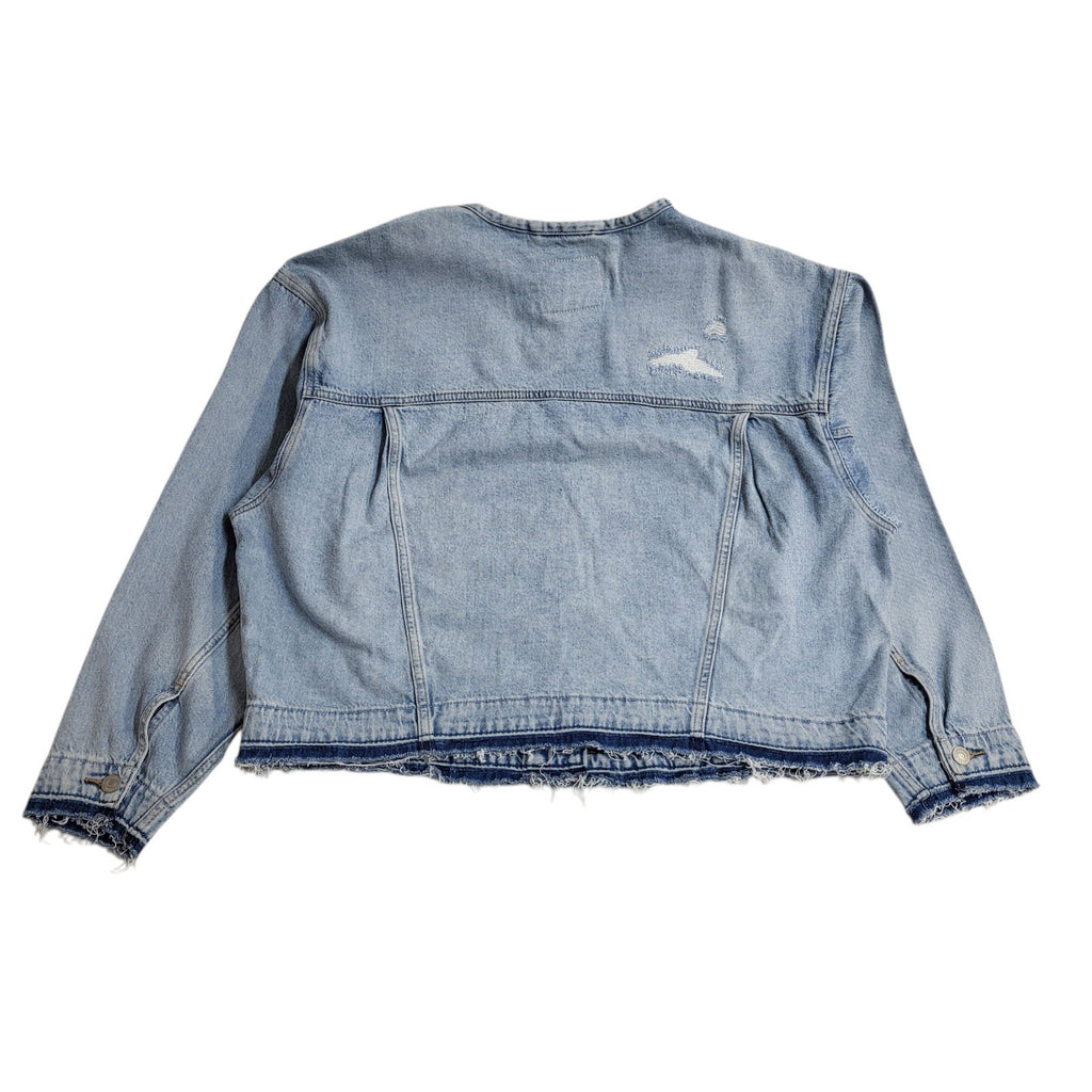 Levi's Denim Jacket Y2k Light Blue Cropped Over-sized UK Women's Size XL