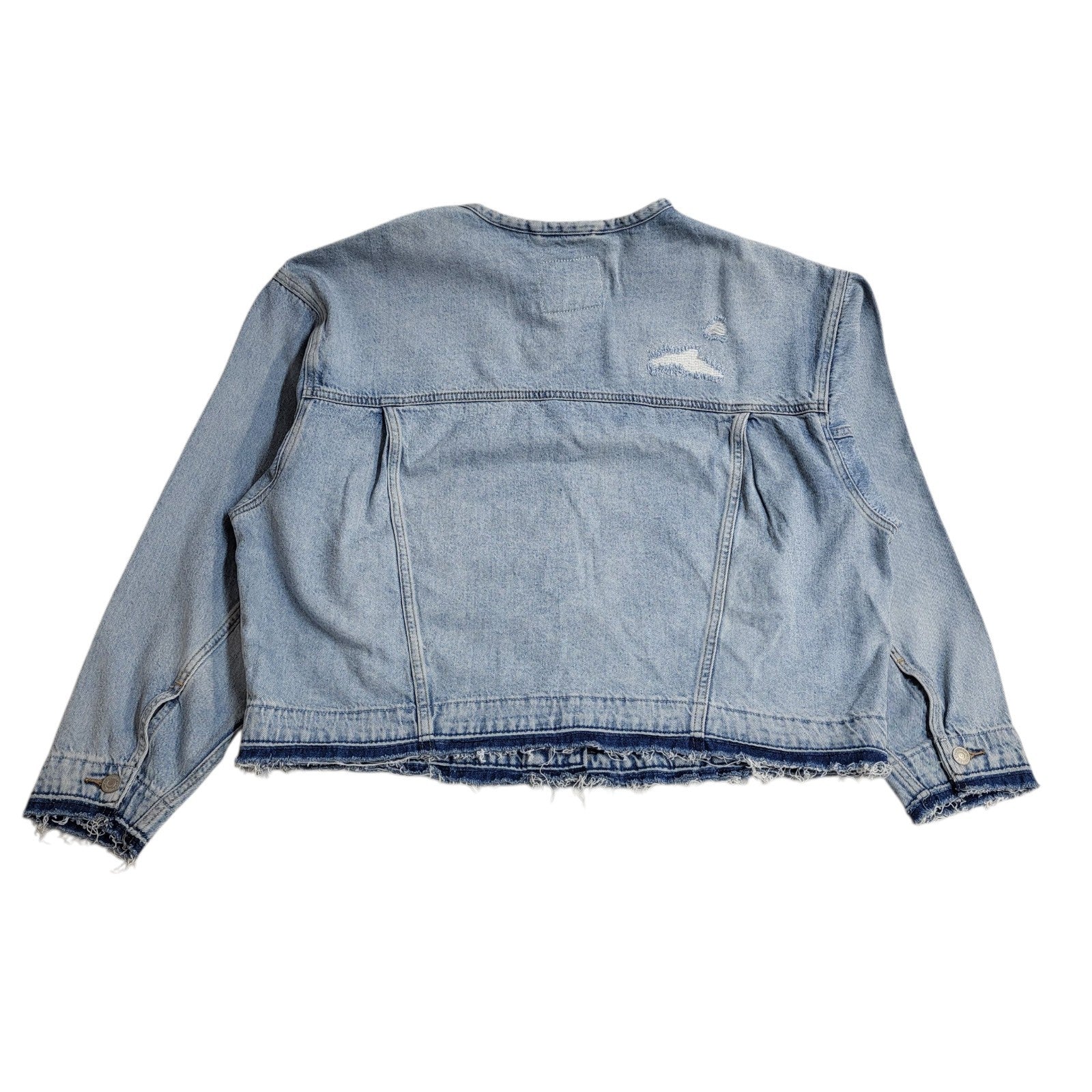 Levi's Denim Jacket Y2k Light Blue Cropped Over-sized UK Women's Size XL