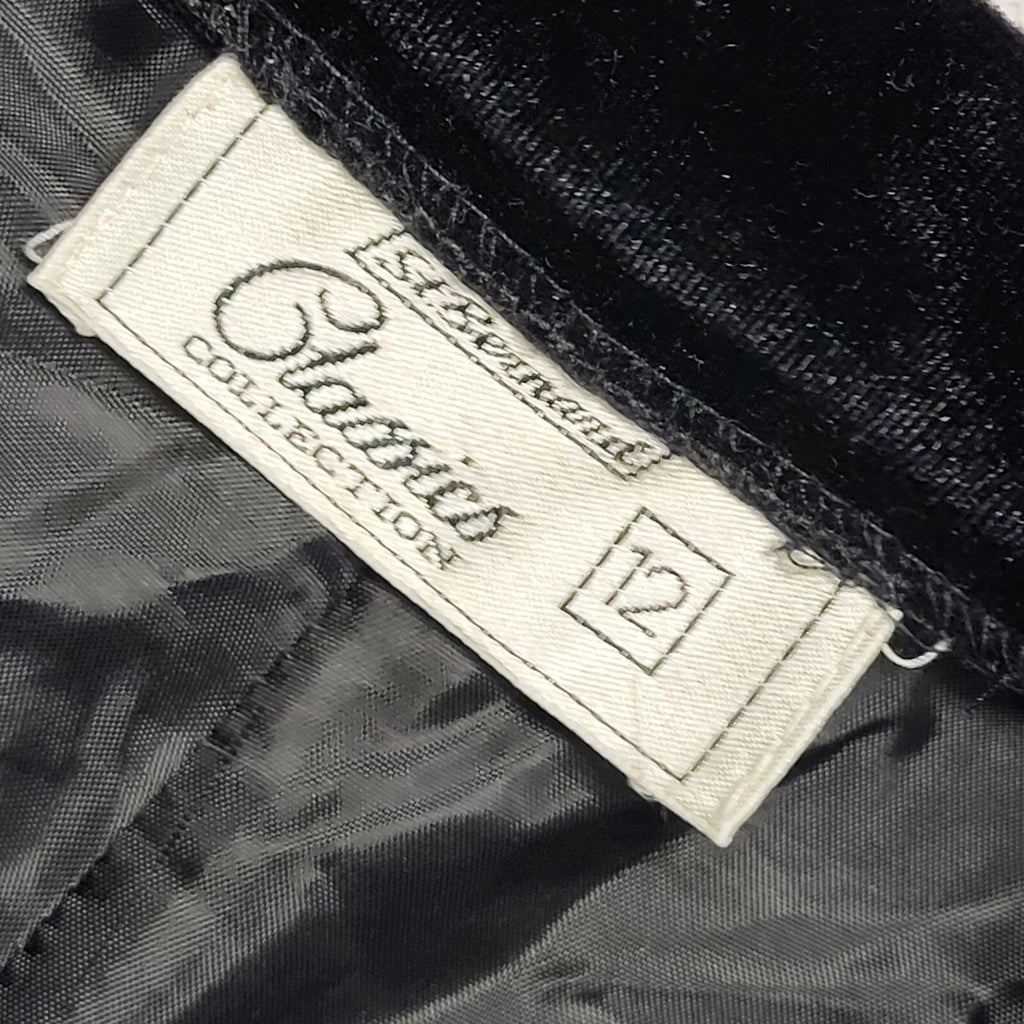 St Bernard 90s Vintage Black Velvet Straight Leg Trousers Women's 12 W30 L31