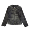 Real Leather Black 90s Vintage Zipped Leather Jacket Uk Women's Size 12