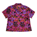 Vintage 80s Purple Pink Brown floral Collared Shirt Blouse Women's Uk XL 14