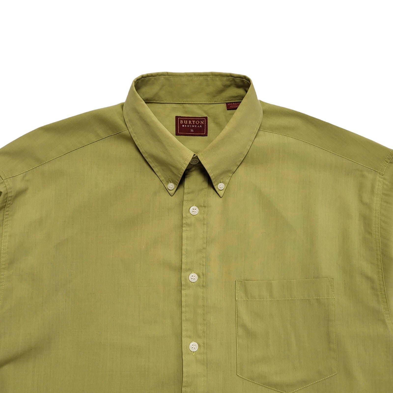 Burton 90's Vintage Green Long Sleeve Shirt Uk Men's Size Large
