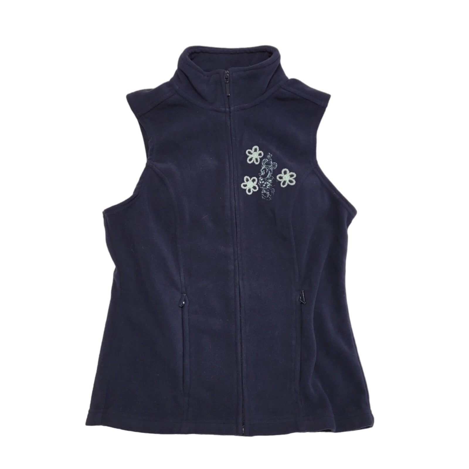 Disney Parks Navy Blue Y2k Fleece Gilet Uk Women's Size Small