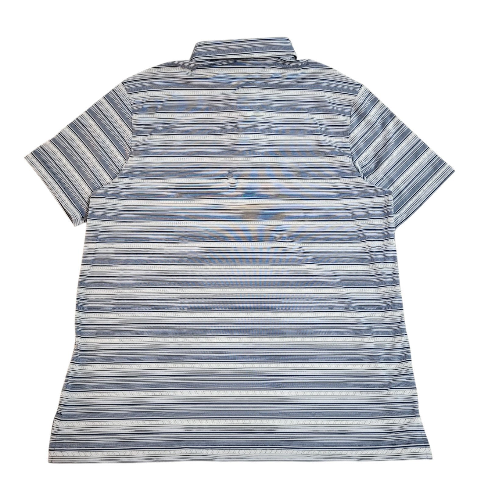 Adidas Bearwood Lakes White & Blue Striped Polo Shirt Uk Men's Size XL Bnwt