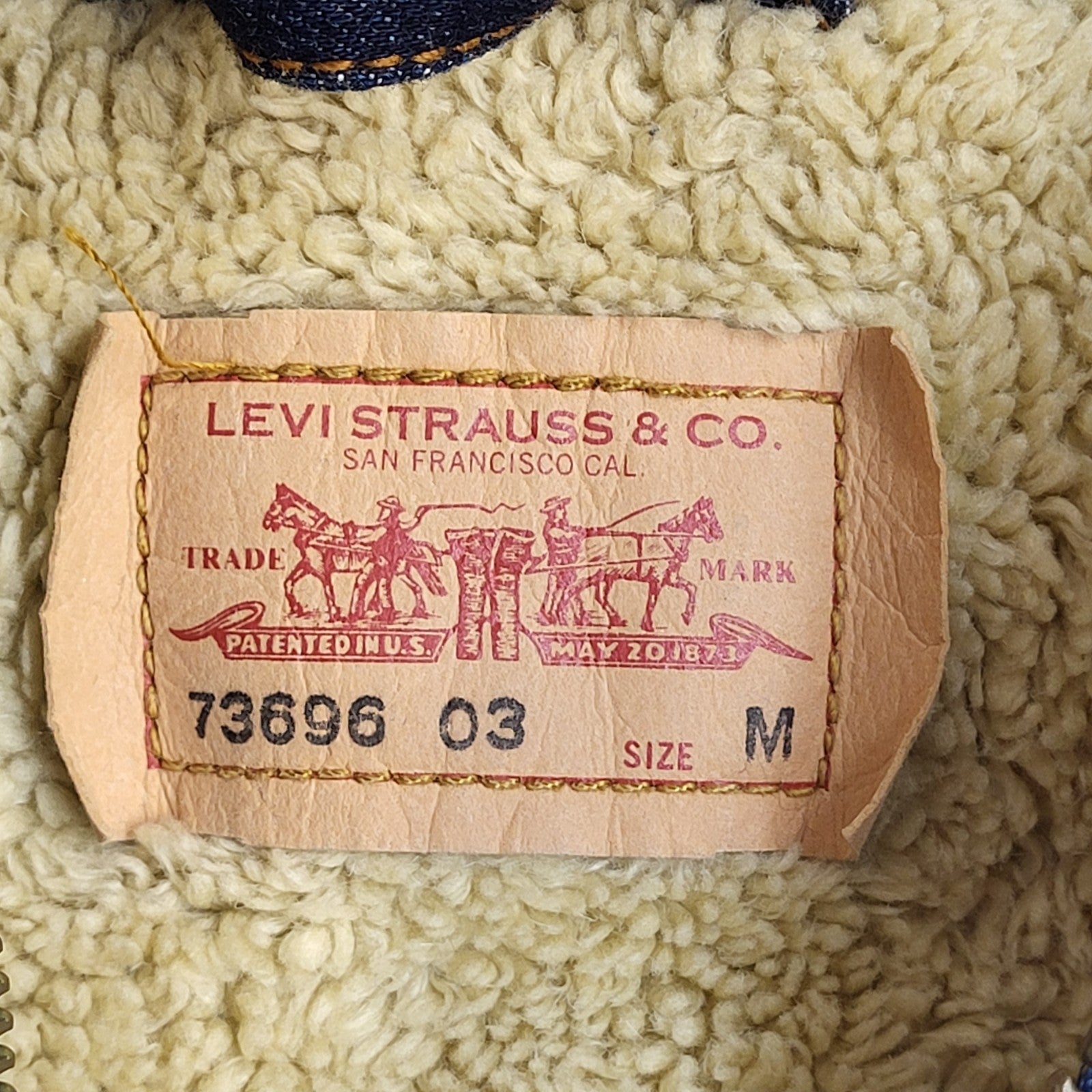 Levi's Denim Fleece Lined Jacket Y2k Blue Cropped UK Women's Size M