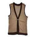 Cascade 90's Vintage Brown Button Up Spotted Waistcoat Womens UK Size 14