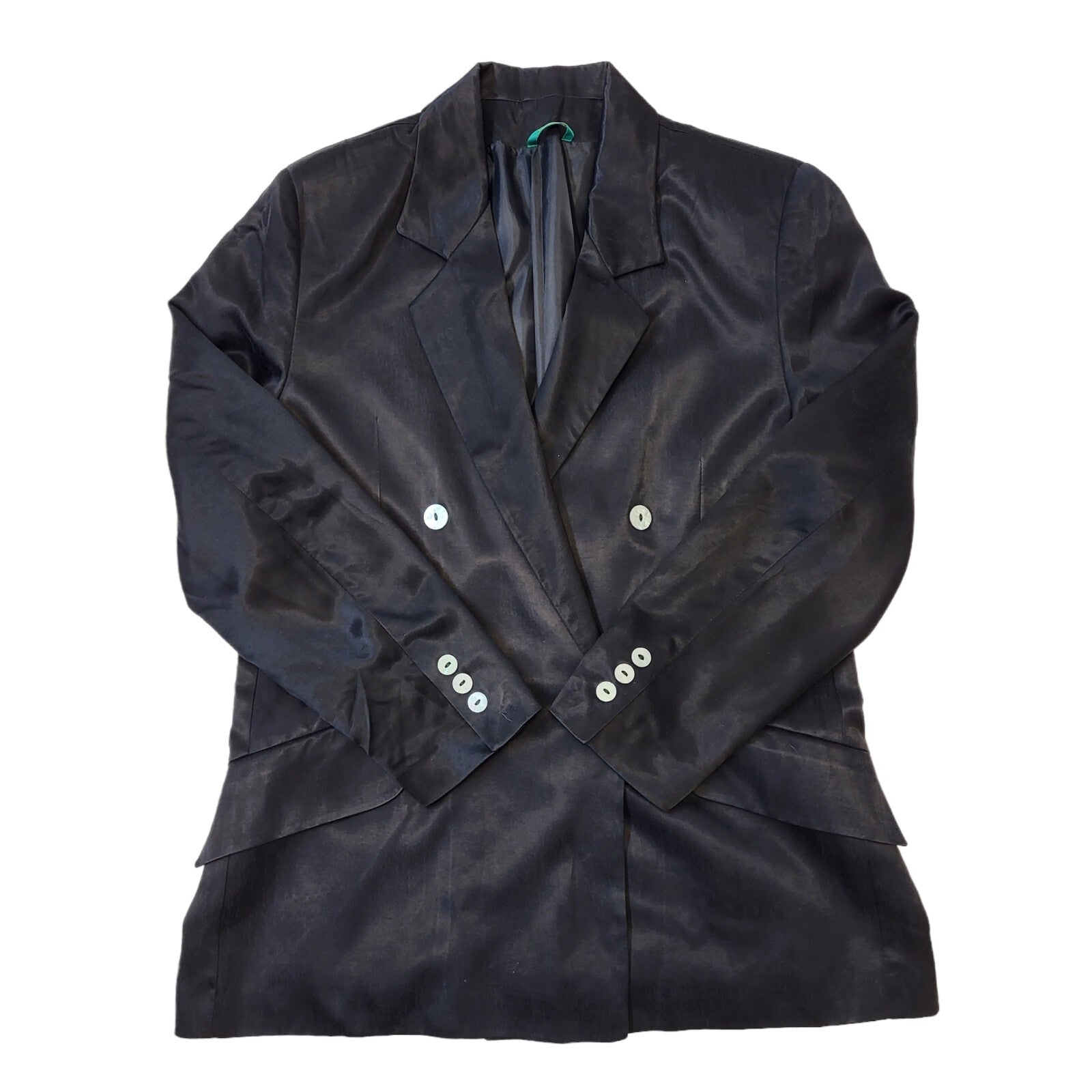 Canda C&A 80s Vintage Black Double Breasted Blazer Jacket Women's Size 16