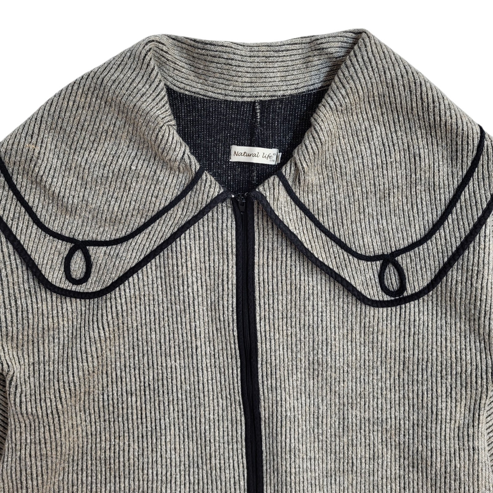 Natural Life Vintage 90's Grey/Beige Full Zip Jacket UK Women's Size 16