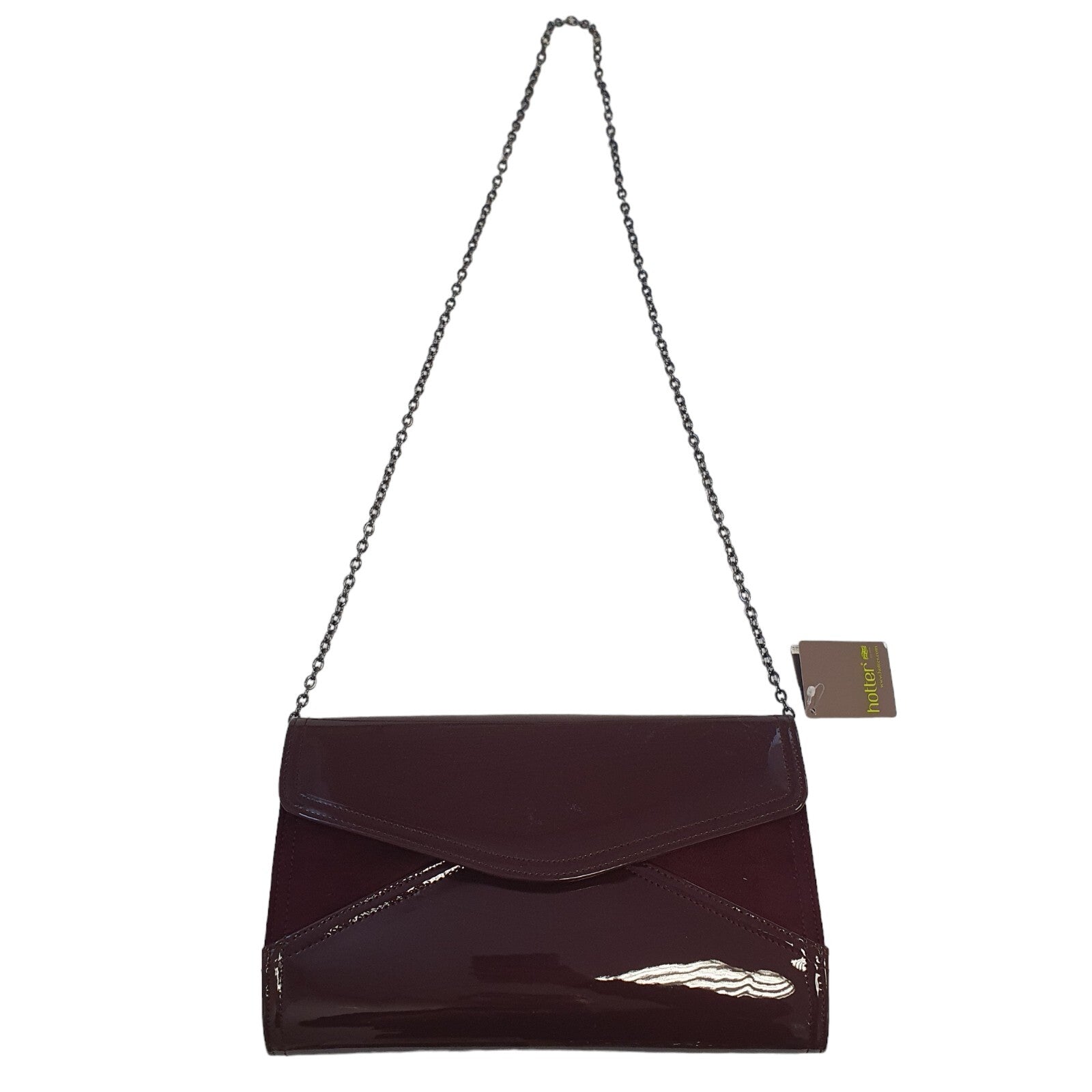Hotter Bryanna Burgundy /Purple Chain Strap Cross Body Evening Bag 11" x 8" BNWT
