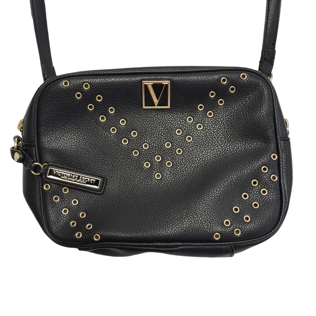 Victoria's Secret Black Leather Shoulder Hand Bag Uk Women's Size 8.5" x 6"