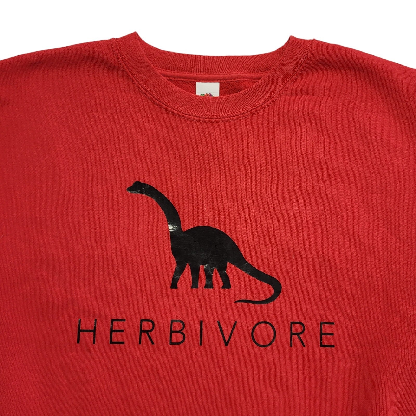 Fruit Of The Loom Vintage 90's Red Herbivore Sweatshirt Womens UK Size L