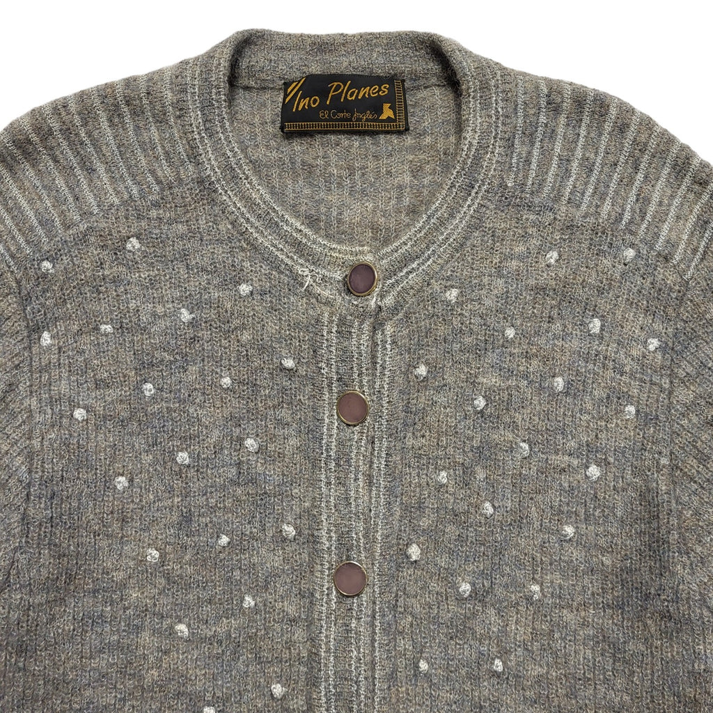 Ino Planes 80s Grey Sequins Button Cardigan Uk Women's Size 12/14