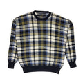 Nautica Vintage 90s Blue & White Check Crew Neck Jumper Uk Men's Size XL
