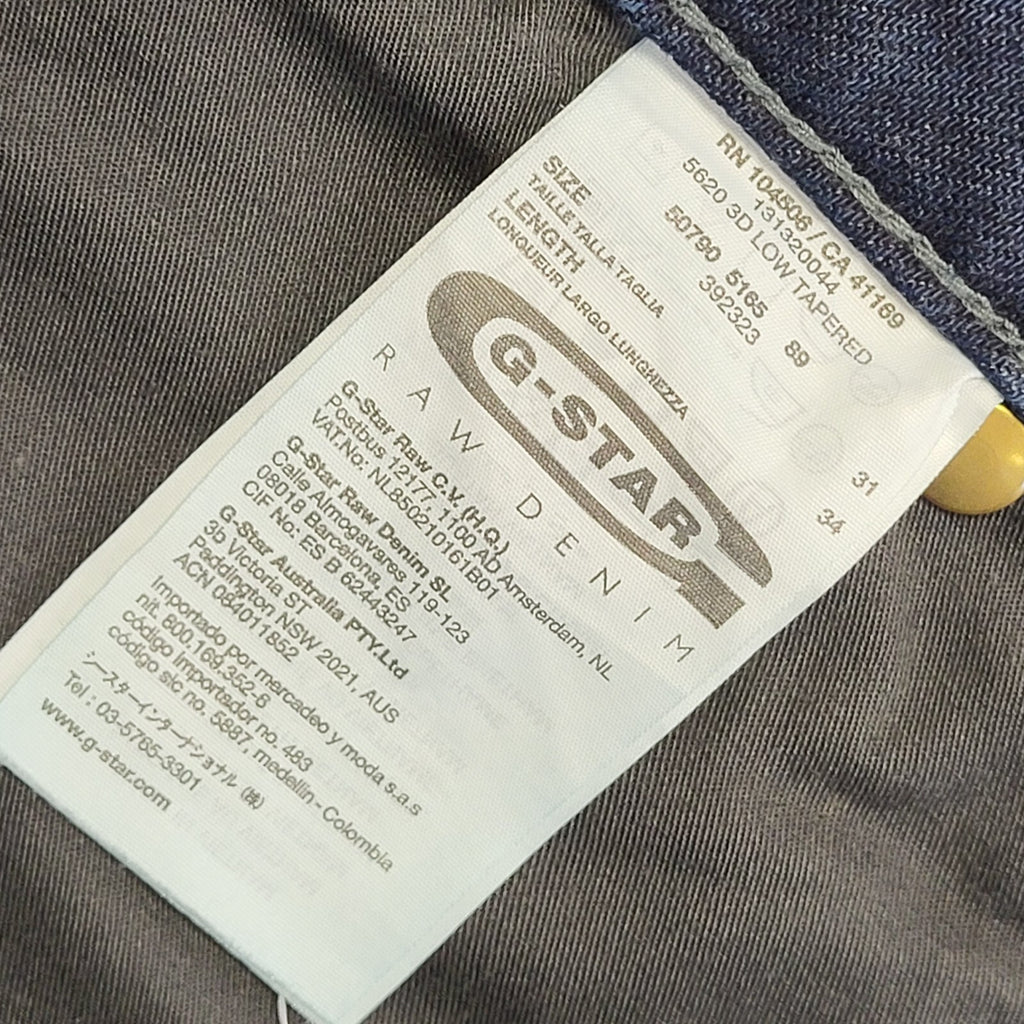 G-Star 5620 Low Tapered Vintage Y2K Blue Denim Jeans Uk Men's Size M W32 L33