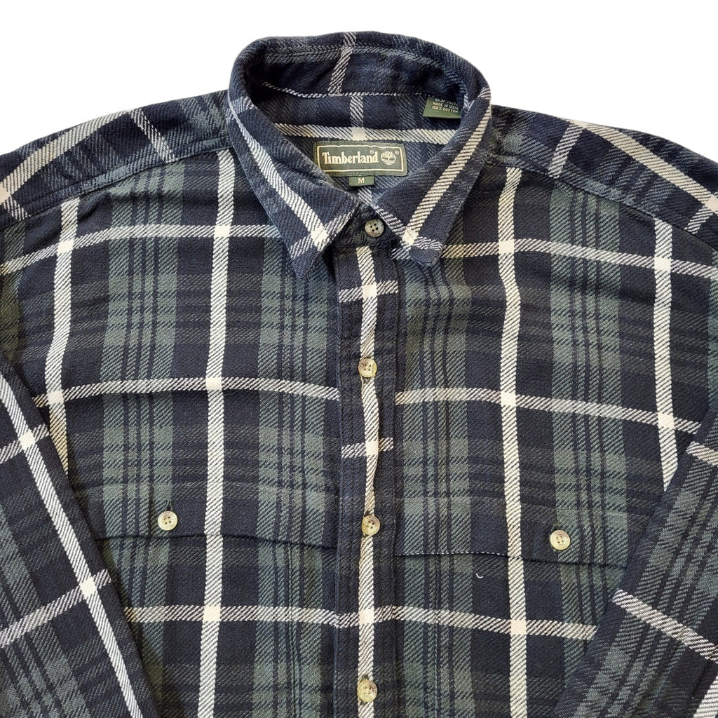 Timberland 90s Vintage Green & Black Check Oversized Shirt Men's Size Medium