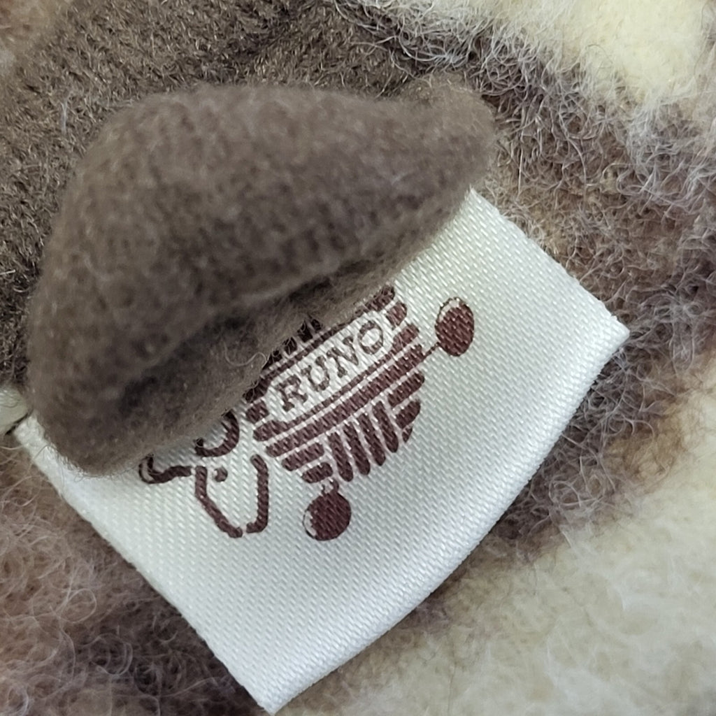 Runo Vintage 90's Beige & Brown Retro Wool Gilet Womens UK Size 20