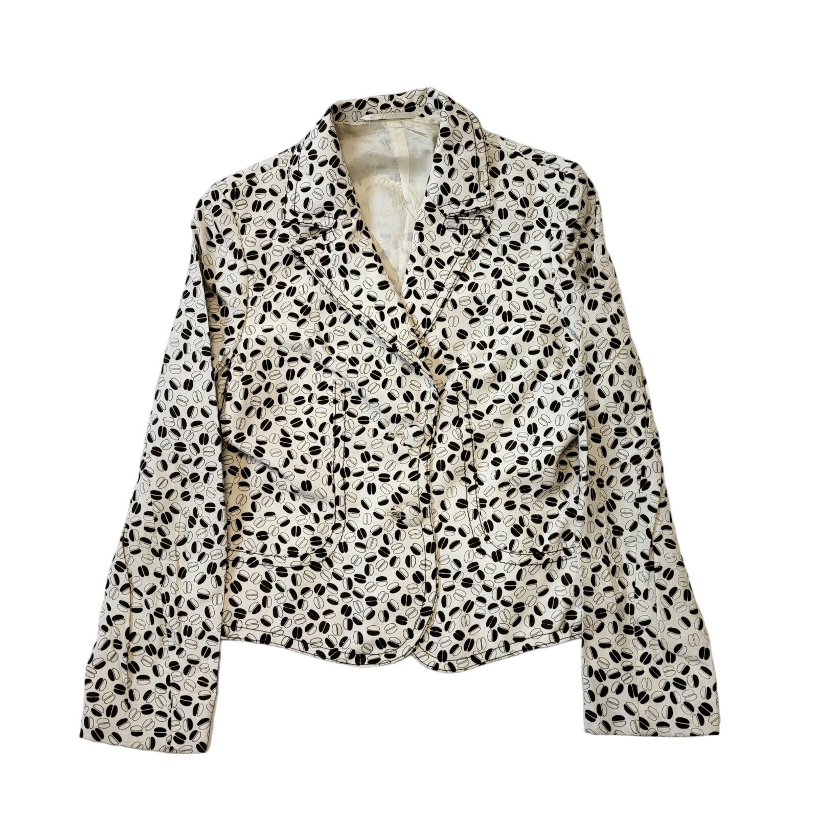 70s Vintage Coffee Bean Design Jacket Women's Size 8