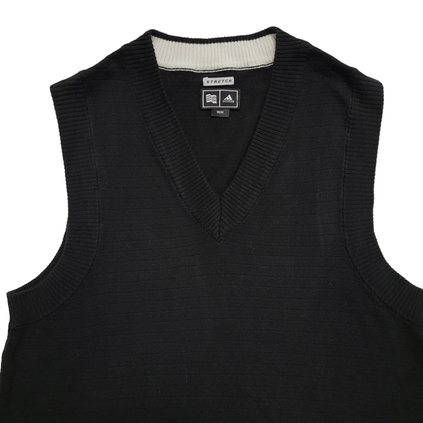 Adidas Vintage 90's Black V-Neck Sports Vest Men's UK Size M